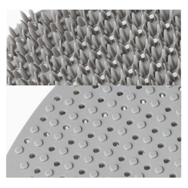 2 PCS Multifunctional Silicone Cleaning Brush Non-Oily Kitchen Cleaning Scouring Pad, Honey Bud Red, Bamboo Green, Pine Gray