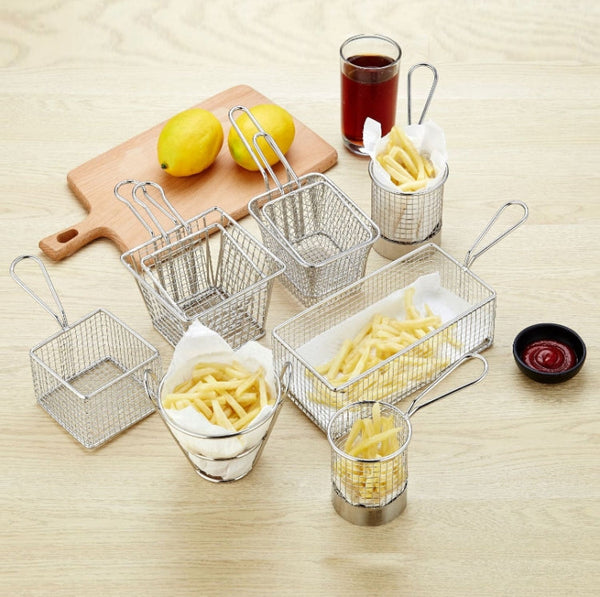 Stainless Steel Mini Fries Basket Restaurant Snack Bread Plate, J13446S, J13446L, J13443S, J13443L, J13447M, J13448S, J13448L, J13442S, J13449
