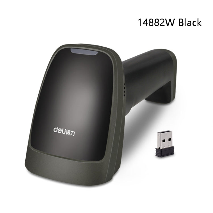 Deli  Wired And Wireless Scanner Drugstore Supermarket Catering Logistics Cash Register Scanner, 14882W (Black), 14882W (White)