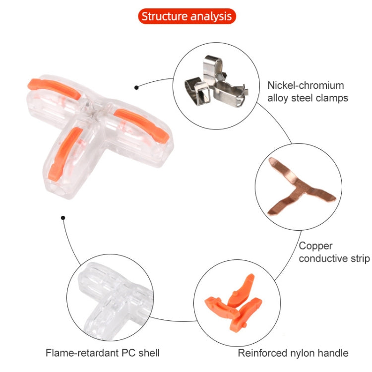 10 PCS T11 Household Universal T-Type Pressure-Free Stripping Quick-Distributing Terminal