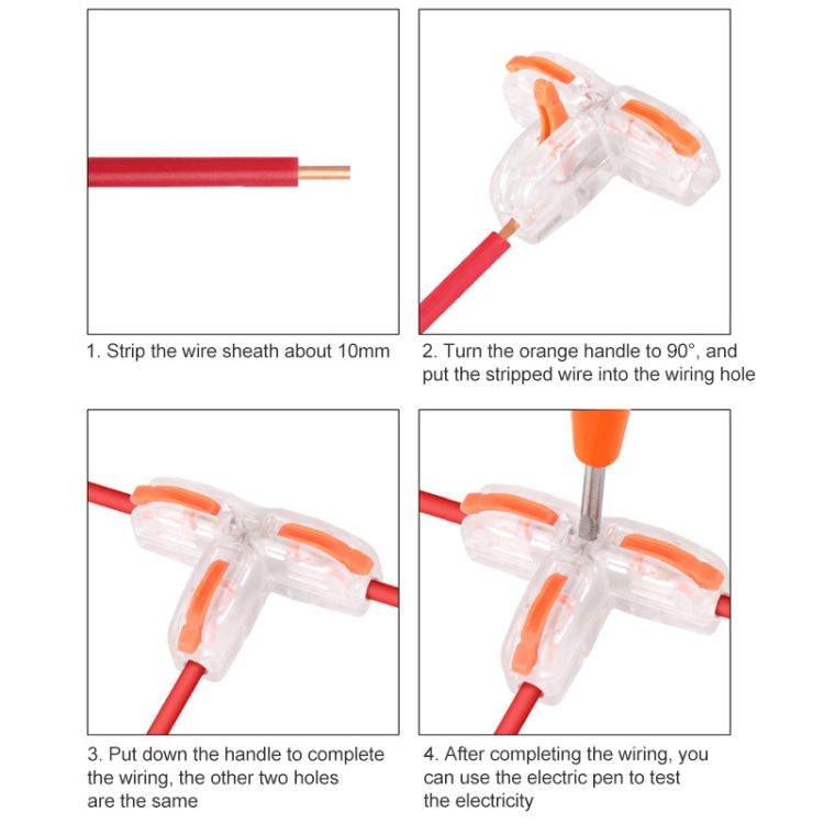10 PCS T11 Household Universal T-Type Pressure-Free Stripping Quick-Distributing Terminal
