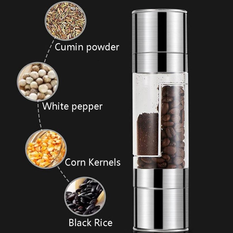 2 in 1 Stainless Steel Manual Pepper Mill Double-Head Pepper Mill