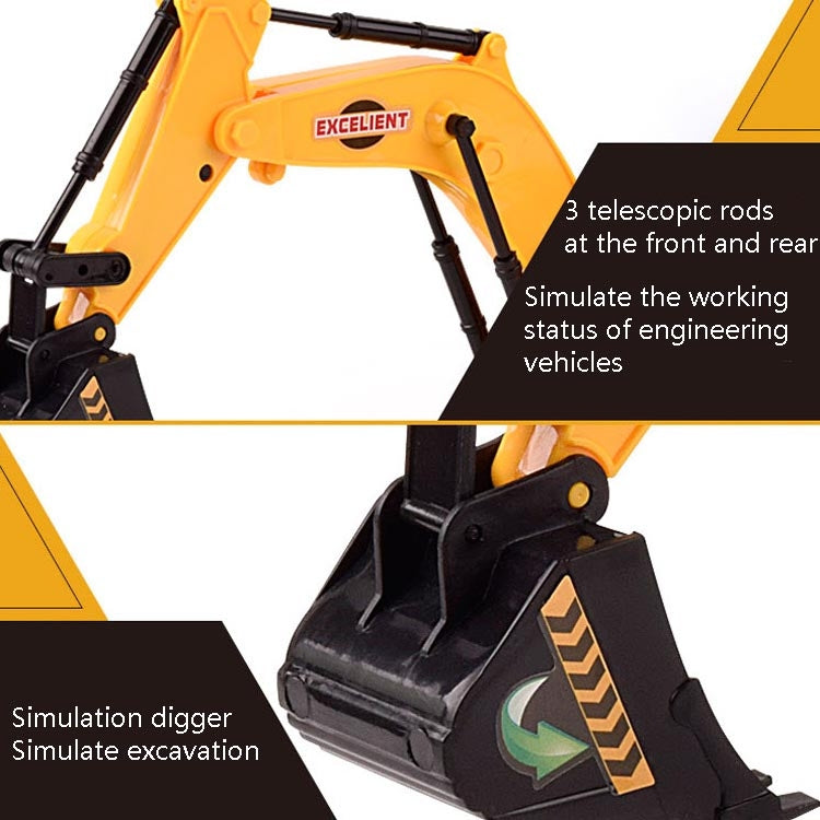 Children Light And Music Simulation Electric Excavator Car Toy, Style:, Police Car, Engineering Vehicle, Engineering Excavator, Engineering Bulldozer, Four-wheel Excavator