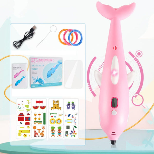 3D Printing Pen Three-Dimensional Painting Graffiti Brush, Dolphin Pink