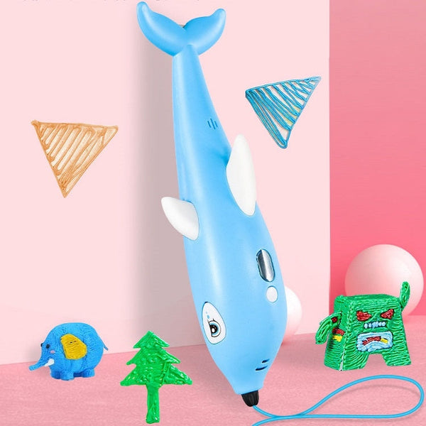 3D Printing Pen Three-Dimensional Painting Graffiti Brush, Dolphin Pink