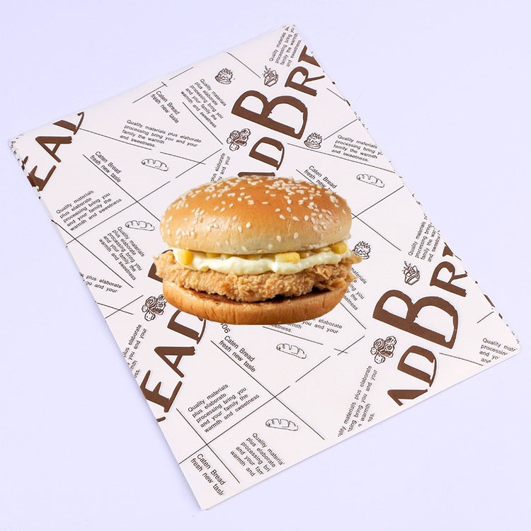 100 Sheets / Pack Cake Greaseproof Paper Baking Packaging Plate Paper Hamburger Paper, Colour: Classical Newspaper, Classical Newspaper, Color Pastry, Orange Tower, White English, Coffee English, Wheat English, Pure White, Thick Kraft Paper, Gray Tower...