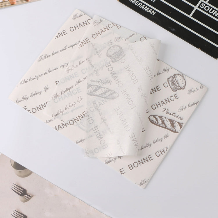 100 Sheets / Pack Cake Greaseproof Paper Baking Packaging Plate Paper Hamburger Paper, Colour: Classical Newspaper, Classical Newspaper, Color Pastry, Orange Tower, White English, Coffee English, Wheat English, Pure White, Thick Kraft Paper, Gray Tower...