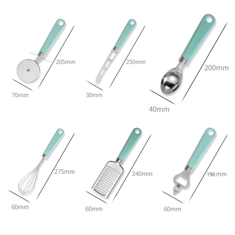 9 in 1 Plastic Handle Stainless Steel Kitchen Utensils Household Gadget Set