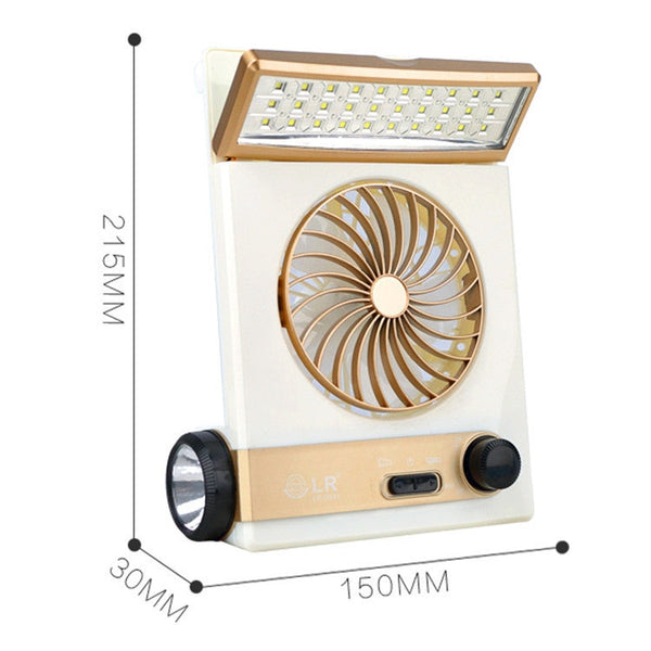 Four-In-One Solar Fan With Lamp Flashlight Function,CN Plug