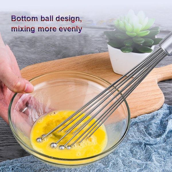 Manual Whisk Stainless Steel Glass Bead Egg Whisk Kitchen Household Hand-Held Baking Tools Type A 12 Inch, Type A 12 Inch, Type A 10 Inch, Type B 12 Inch, Type B 10 Inch, Type C 12 inch, Type C  10 Inch