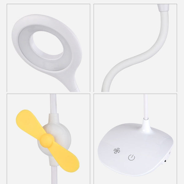 WS-8010 LED Fan Desk Lamp Bedside Desk USB Folding Desk Lamp, Water Drop, Ring, Pen Holder White Fan Blade, Pen Holder Yellow Fan Blade, Pen Holder Blue Fan Blade, Pen Holder Green  Fan Blade