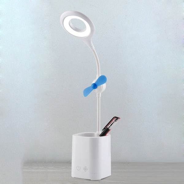 WS-8010 LED Fan Desk Lamp Bedside Desk USB Folding Desk Lamp, Water Drop, Ring, Pen Holder White Fan Blade, Pen Holder Yellow Fan Blade, Pen Holder Blue Fan Blade, Pen Holder Green  Fan Blade