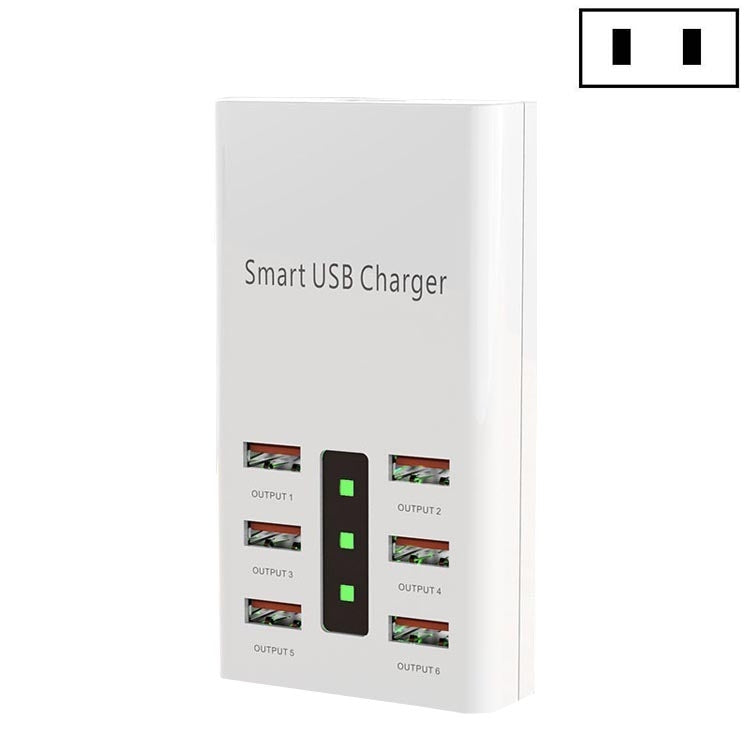 30W 2A Multi-Function 6-Port Charging Socket Universal Smart Phone And Tablet USB Charger, US Plug, EU Plug, UK Plug