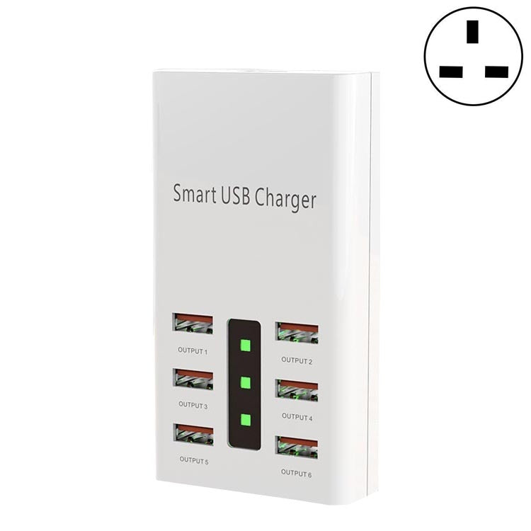 30W 2A Multi-Function 6-Port Charging Socket Universal Smart Phone And Tablet USB Charger, US Plug, EU Plug, UK Plug