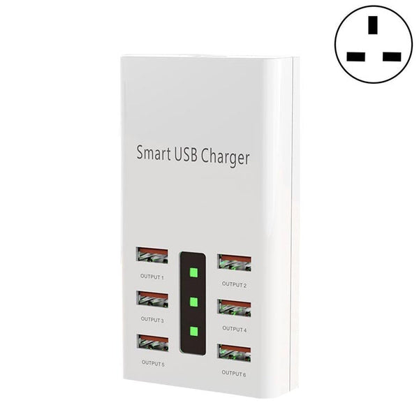 30W 2A Multi-Function 6-Port Charging Socket Universal Smart Phone And Tablet USB Charger, US Plug, EU Plug, UK Plug