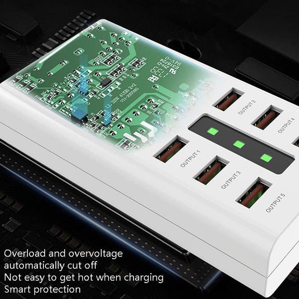 30W 2A Multi-Function 6-Port Charging Socket Universal Smart Phone And Tablet USB Charger, US Plug, EU Plug, UK Plug