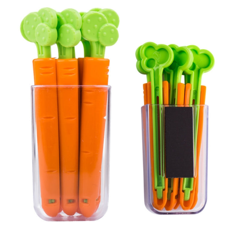 5 Sets Carrot Sealing Clip Food Bag Sealing Clip With Magnet Box, Carrot Sealing Clip