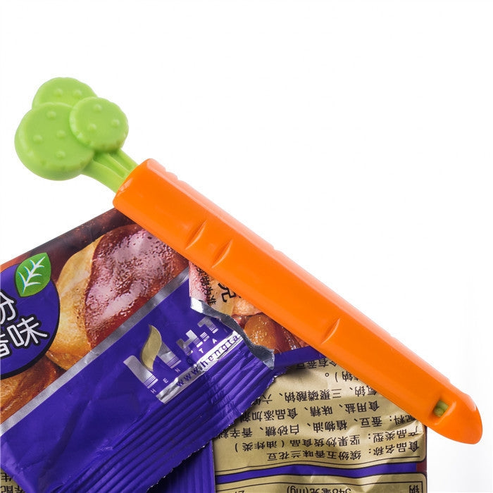 5 Sets Carrot Sealing Clip Food Bag Sealing Clip With Magnet Box, Carrot Sealing Clip