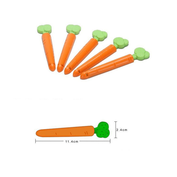 5 Sets Carrot Sealing Clip Food Bag Sealing Clip With Magnet Box, Carrot Sealing Clip