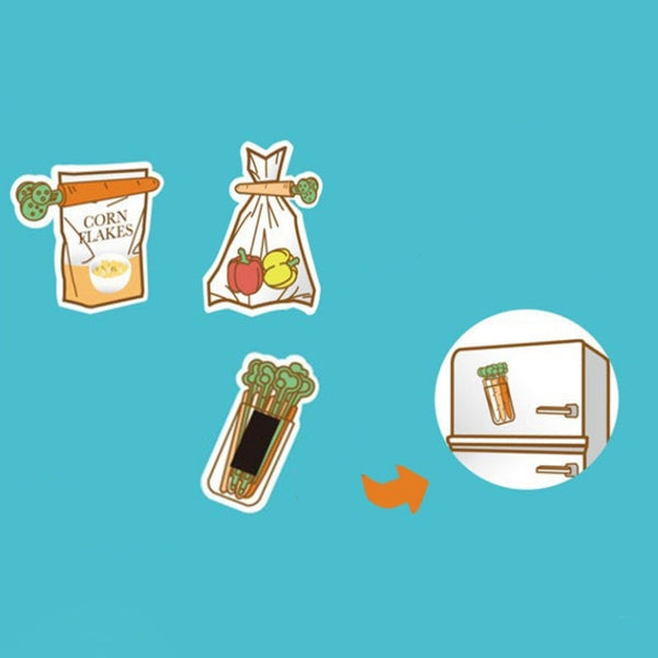 5 Sets Carrot Sealing Clip Food Bag Sealing Clip With Magnet Box, Carrot Sealing Clip