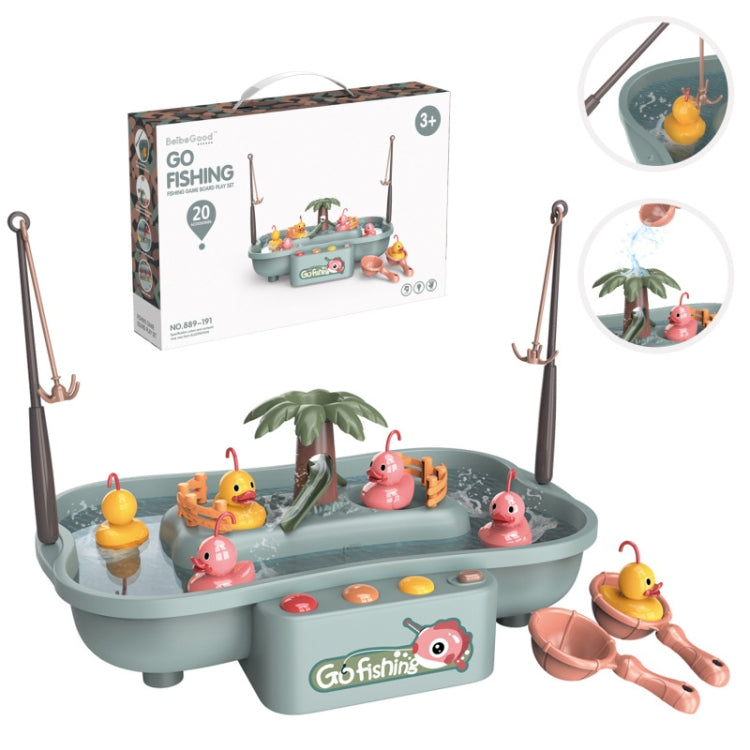 Play House Children Educational Electric Cycle Rotating Fishing Station Summer Water Game Toy Set, Green 6 Ducks, Pink 6 Ducks, Green 3 Fish 3 Ducks, Pink 3 Fish 3 Ducks