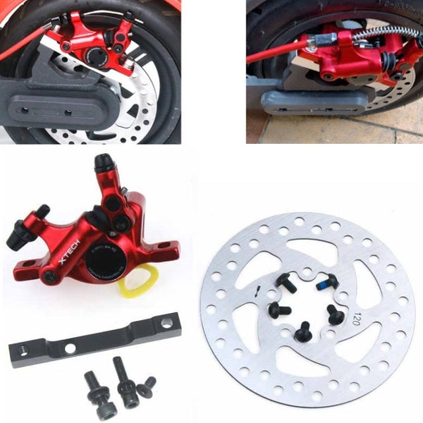 3 in 1 Scooter Modified Hydraulic Brake + 120mm Disc Brake Disc + Modified Seat Set For Xiaomi Mijia M365 Pro
