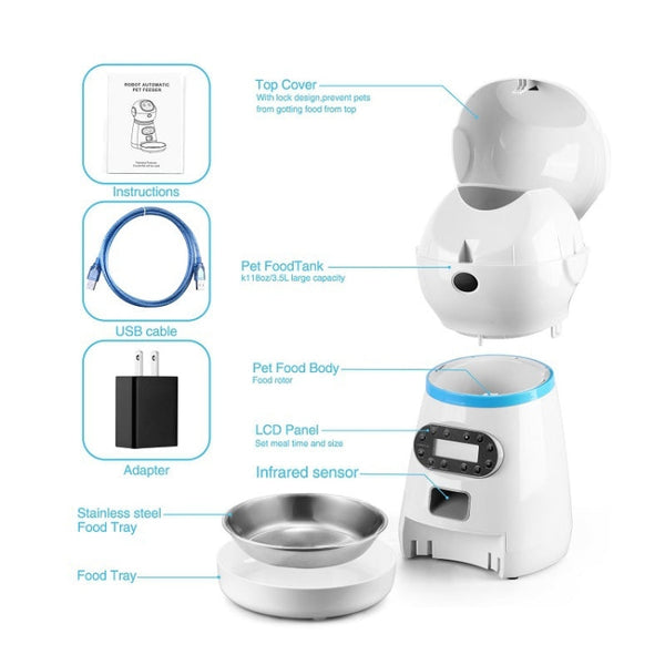 Pet Auto Feeding Intelligent Feed Stainless Steel Food Dish