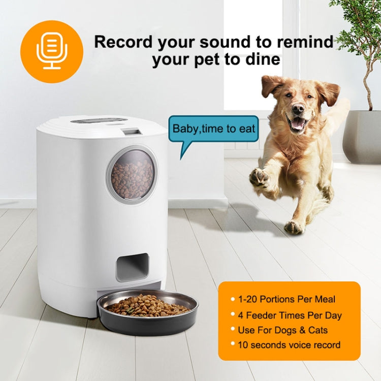 4.5L Smart Pet Cat Dog Bowl Food Automatic Dispenser Feeder  With Timer Auto Electronic Feeder With Metal Food Tray