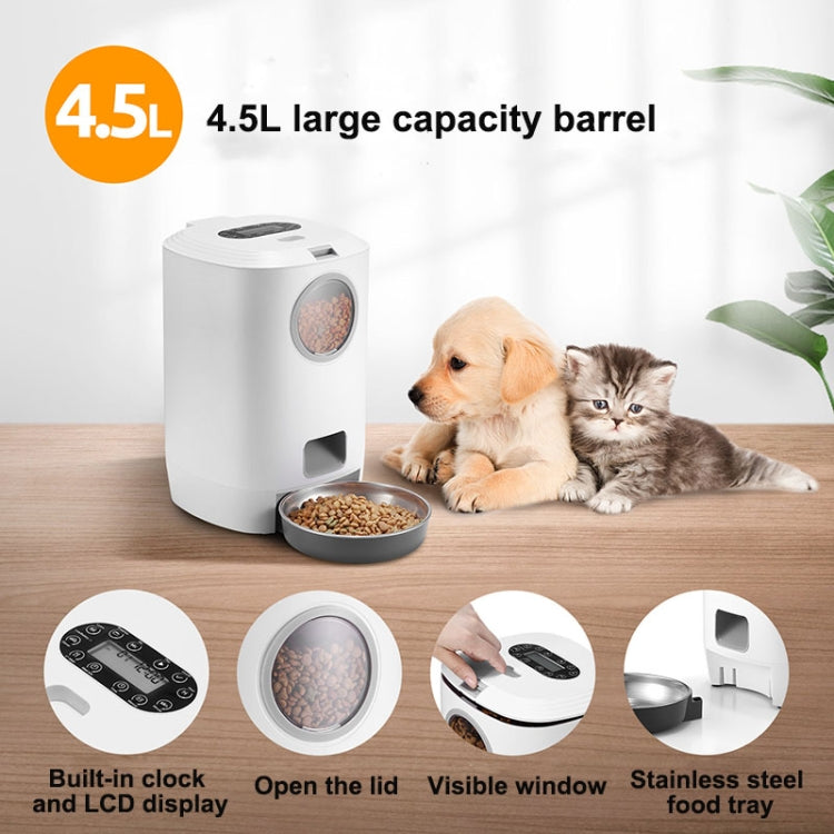 4.5L Smart Pet Cat Dog Bowl Food Automatic Dispenser Feeder  With Timer Auto Electronic Feeder With Metal Food Tray