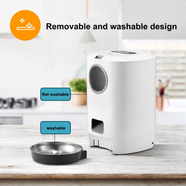 4.5L Smart Pet Cat Dog Bowl Food Automatic Dispenser Feeder  With Timer Auto Electronic Feeder With Metal Food Tray