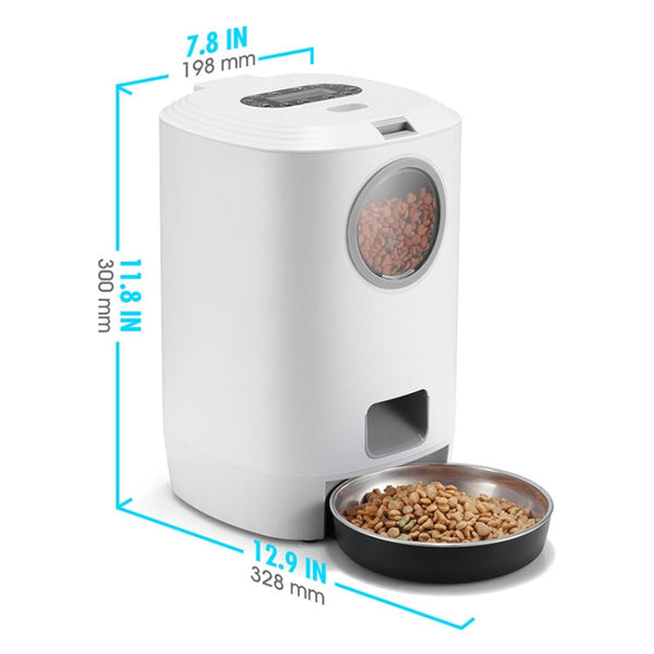 4.5L Smart Pet Cat Dog Bowl Food Automatic Dispenser Feeder  With Timer Auto Electronic Feeder With Metal Food Tray