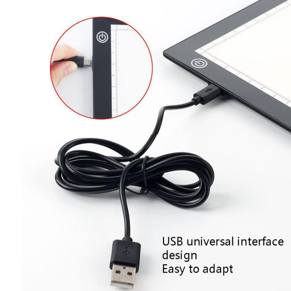 Copy Station Anime Drain Station LED Copy Board With Magnetic Suction Light Board Drawing Plate With USB Cable, A4 3 Gear Dimming (Black), A4 Stepless Dimming (Black), A3 3 Gear Dimming (Black), A3 Stepless Dimming (Black)