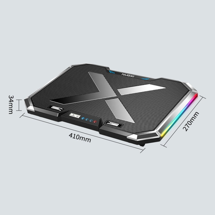 NUOXI Q8 Notebook Radiator LCD Screen Button Controllable RBG Luminescence Computer Cooling Base