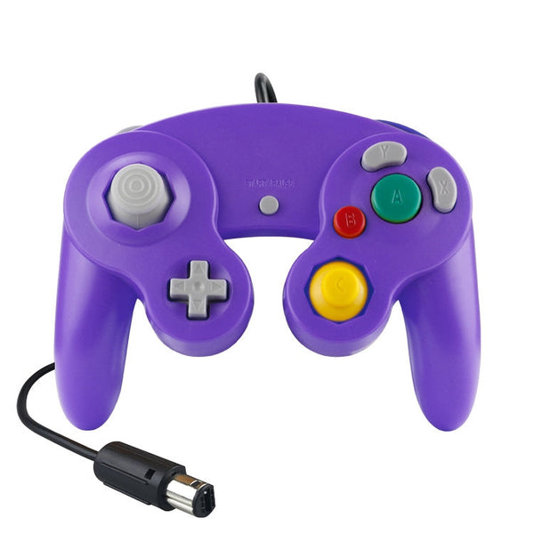 2 PCS Single Point Vibrating Controller Wired Game Controller For Nintendo NGC / Wii, White, Pink, Yellow, Red, Purple, Green, Blue, Black, Silver, Orange