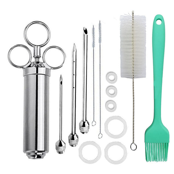 Stainless Steel Spice Syringe Barbecue Tool Turkey Needle Set