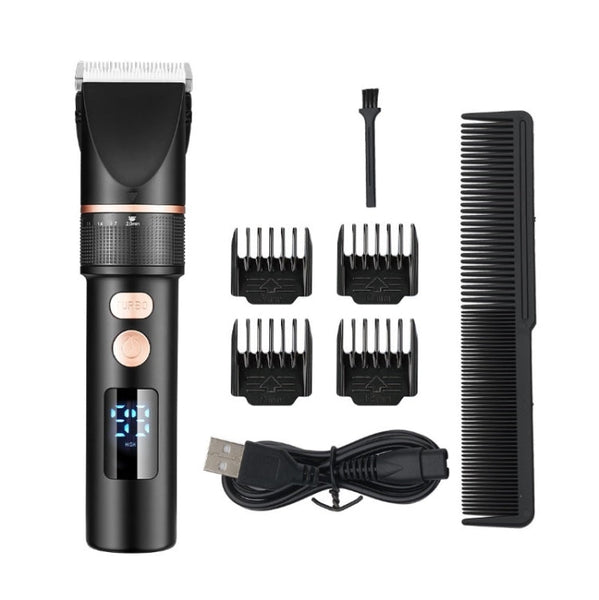 TURBO Men Electric Hair Trimmer LCD Digital Display Hair Clipper