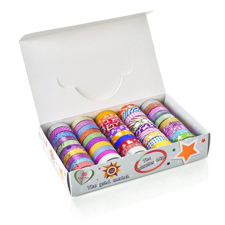 50 Rolls / Box Glitter Tape Hand Ledger Decoration Sticker
