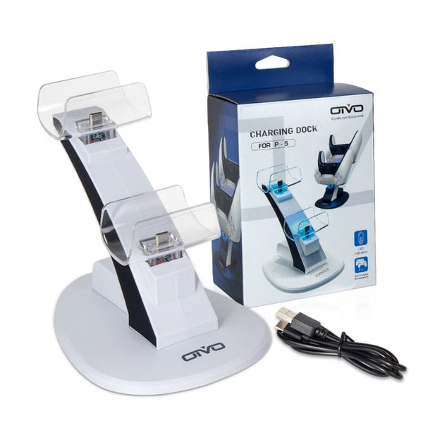 OIVO IV-P5234 Gamepad Aircraft Two-Seater Charger For PS5, White, Black