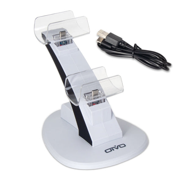 OIVO IV-P5234 Gamepad Aircraft Two-Seater Charger For PS5, White, Black