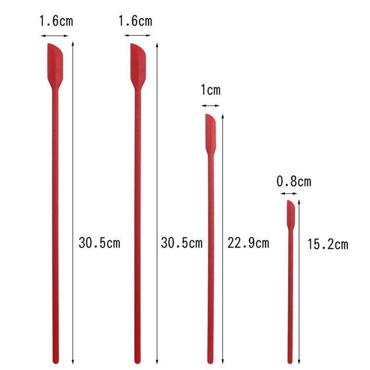 4 in 1 Silicone Mini-Pointed Scraper Lengthening Cosmetic Bottle Scraper Jam Spatula Set