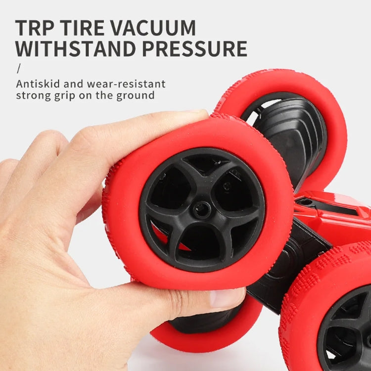 2.4G Remote Control Drift Roll Double-sided Stunt Car With Lights, Red, Blue