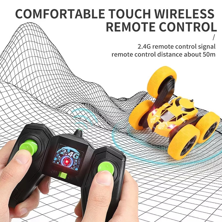 2.4G Remote Control Drift Roll Double-sided Stunt Car With Lights, Red, Blue