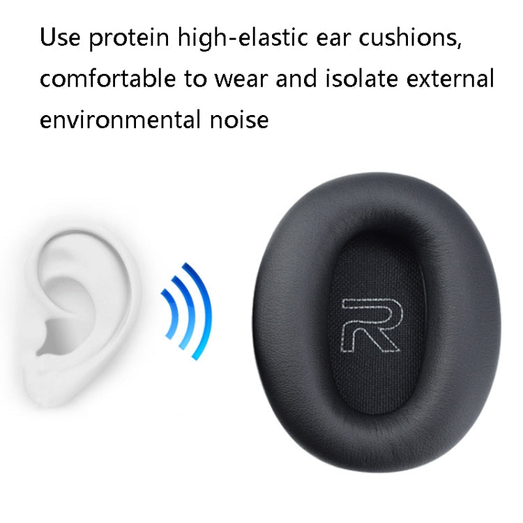 1 Pair Protein Skin Leather Headest Sponge Earmuffs For Edifier W820BT / W808BT / K815 / K815PG1 / H840 / K800 / K830