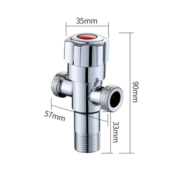 Stainless Steel Double Outlet Angle Valve Single Handle Double Control 1 In 2 Out Electroplating Wire Drawing Angle Valve, Plated, Drawing, Three Round Plated Cold Water, Three Round Plated Hot Water, Plum Wheel Plated Cold Water                       ...