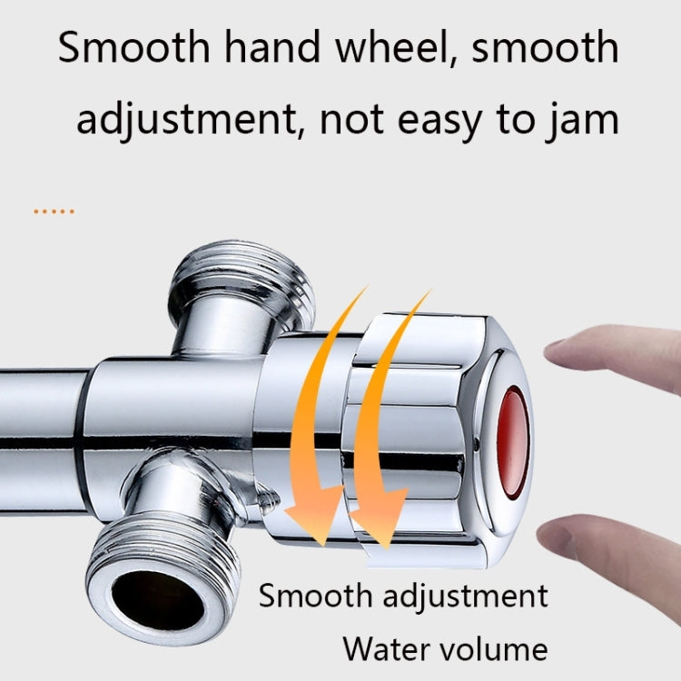 Stainless Steel Double Outlet Angle Valve Single Handle Double Control 1 In 2 Out Electroplating Wire Drawing Angle Valve, Plated, Drawing, Three Round Plated Cold Water, Three Round Plated Hot Water, Plum Wheel Plated Cold Water                       ...