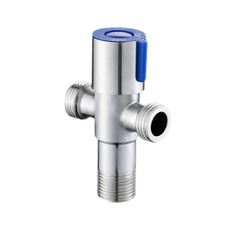 Stainless Steel Double Outlet Angle Valve Single Handle Double Control 1 In 2 Out Electroplating Wire Drawing Angle Valve, Plated, Drawing, Three Round Plated Cold Water, Three Round Plated Hot Water, Plum Wheel Plated Cold Water                       ...
