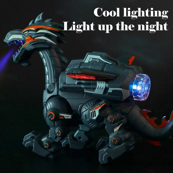 Electric Mechanical Dinosaur Toy Simulation Animal Toy Multifunctional Sound And Light Toy, Style:, Spray-Blue, Spray-Dark Black, No Spray-Gray, No Spray-Green