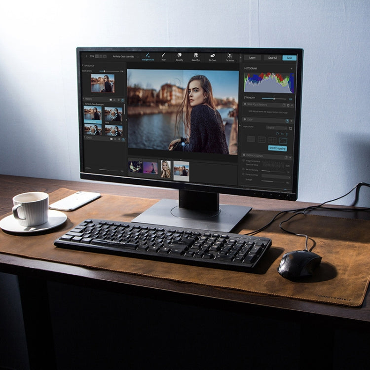 CF9011  Desk Pad Retro Crazy Horse Leather Notebook Computer Mouse Pad Oversized Anti-Slip Desktop Computer Desk Leather Pad