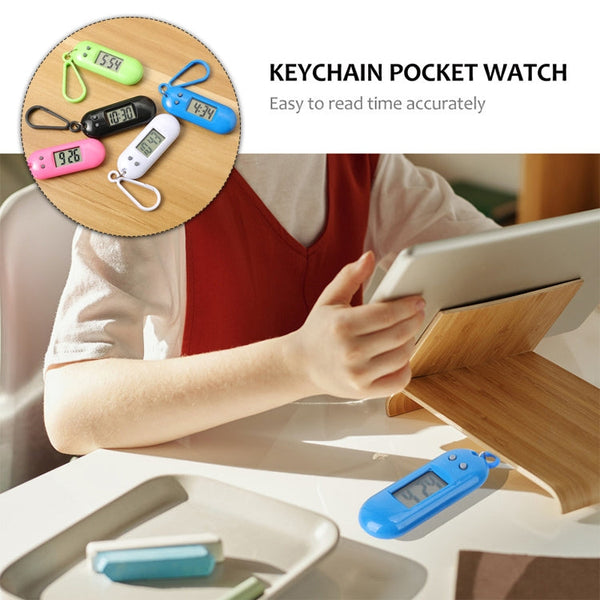 2 PCS Y01 Student Exam Electronic Watch Backpack Hanging Watch with Keychain, Random Color Delivery, Style: Round Sleek, Round Sleek, Triangle