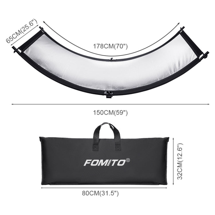 FOMITO U-Shaped Curved  Photo Studio Reflector Board 4 In 1 Gold Silver White Black Reflective Board, U-Shaped 4 in 1